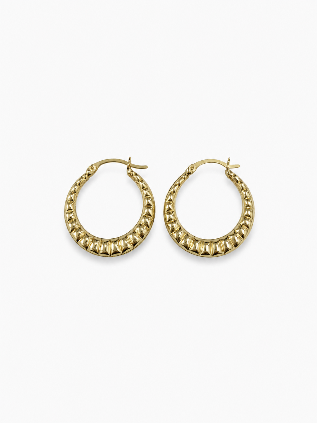 Argollas pequeñas con diseño 10k