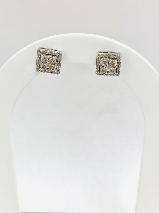 Aretes cuadrados de Plata ley 925