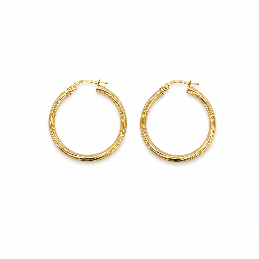 Argollas torcidas lisas 10k 2mm