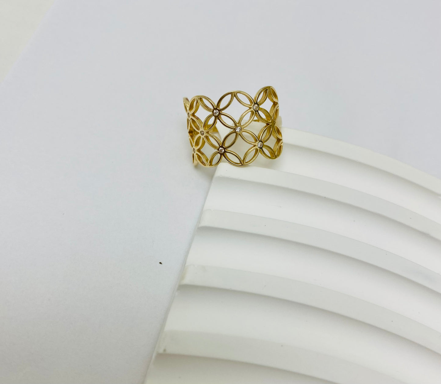 Anillo de varias flores 14 k