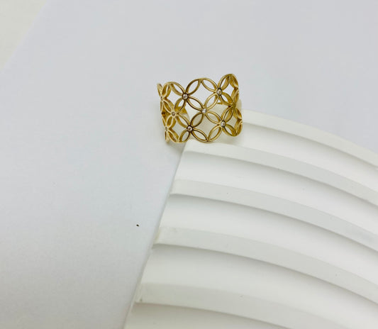 Anillo de varias flores 14 k