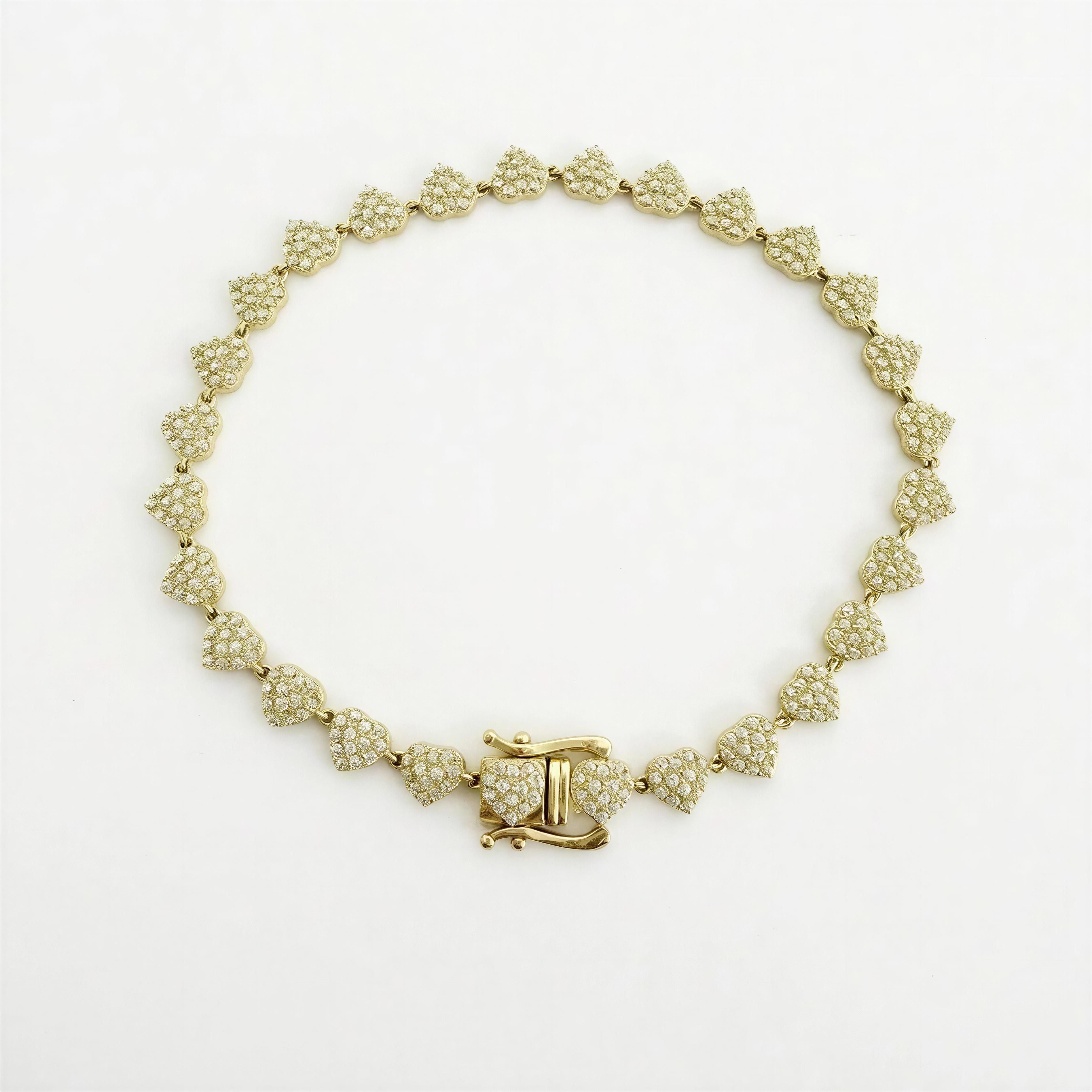 Pulsera de corazones 10k