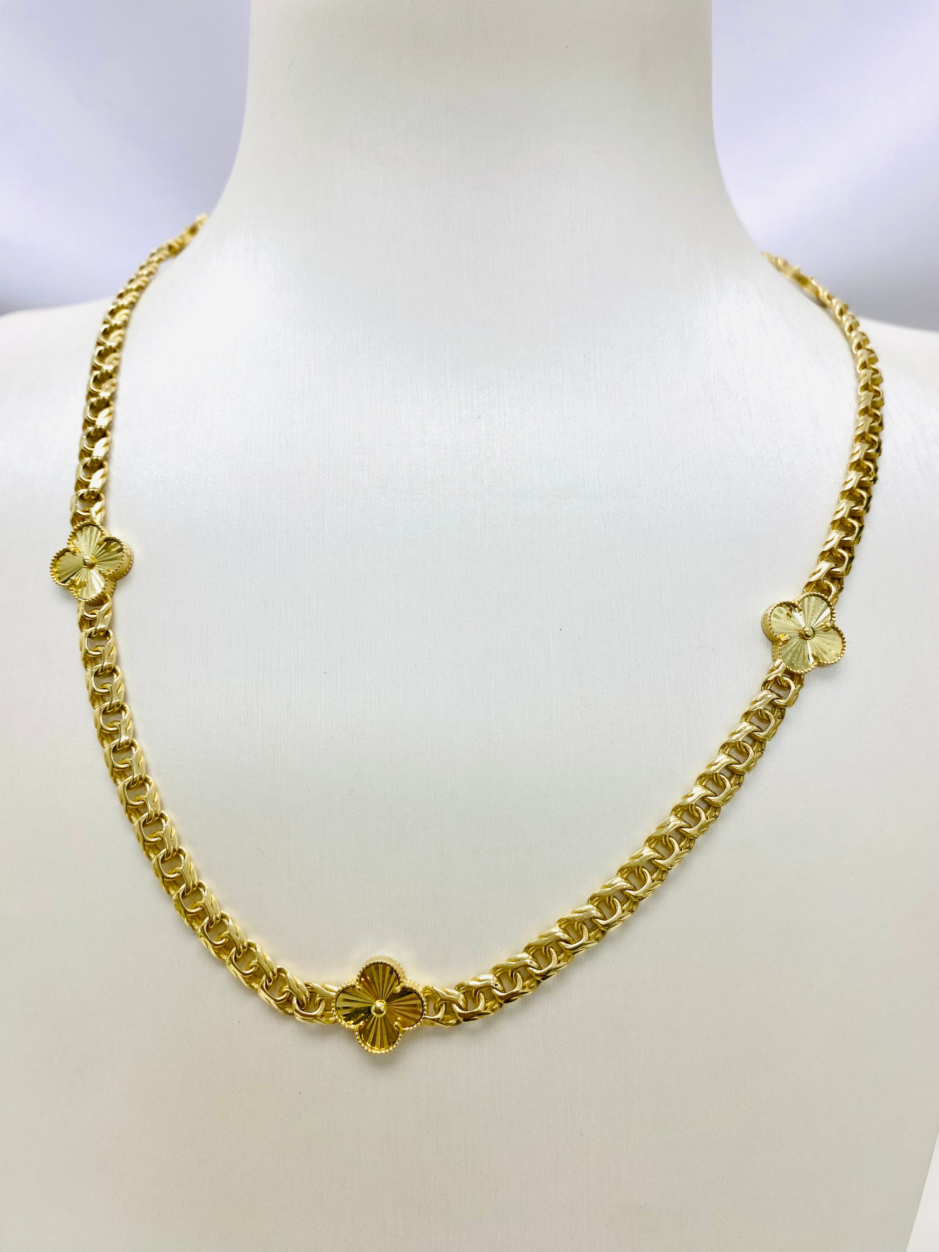 Cadena clover dorada 10K