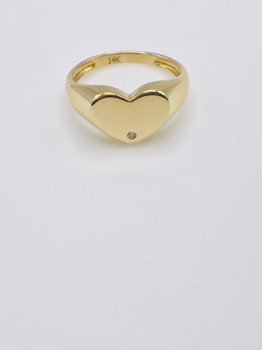 Anillo de corazón 14K