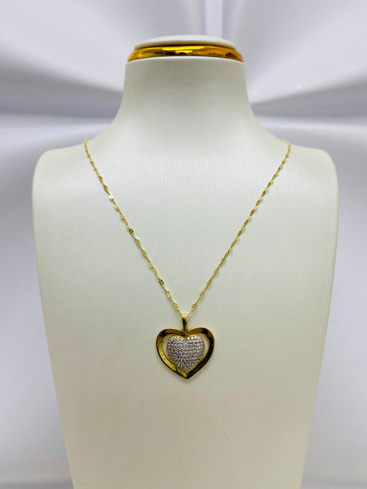 Cadena con corazon 10k