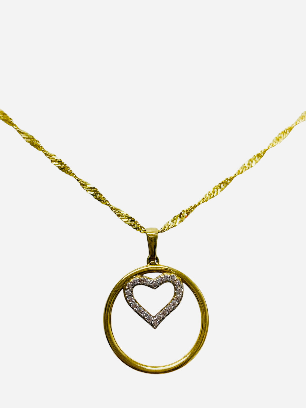 Cadena dije corazón 14k