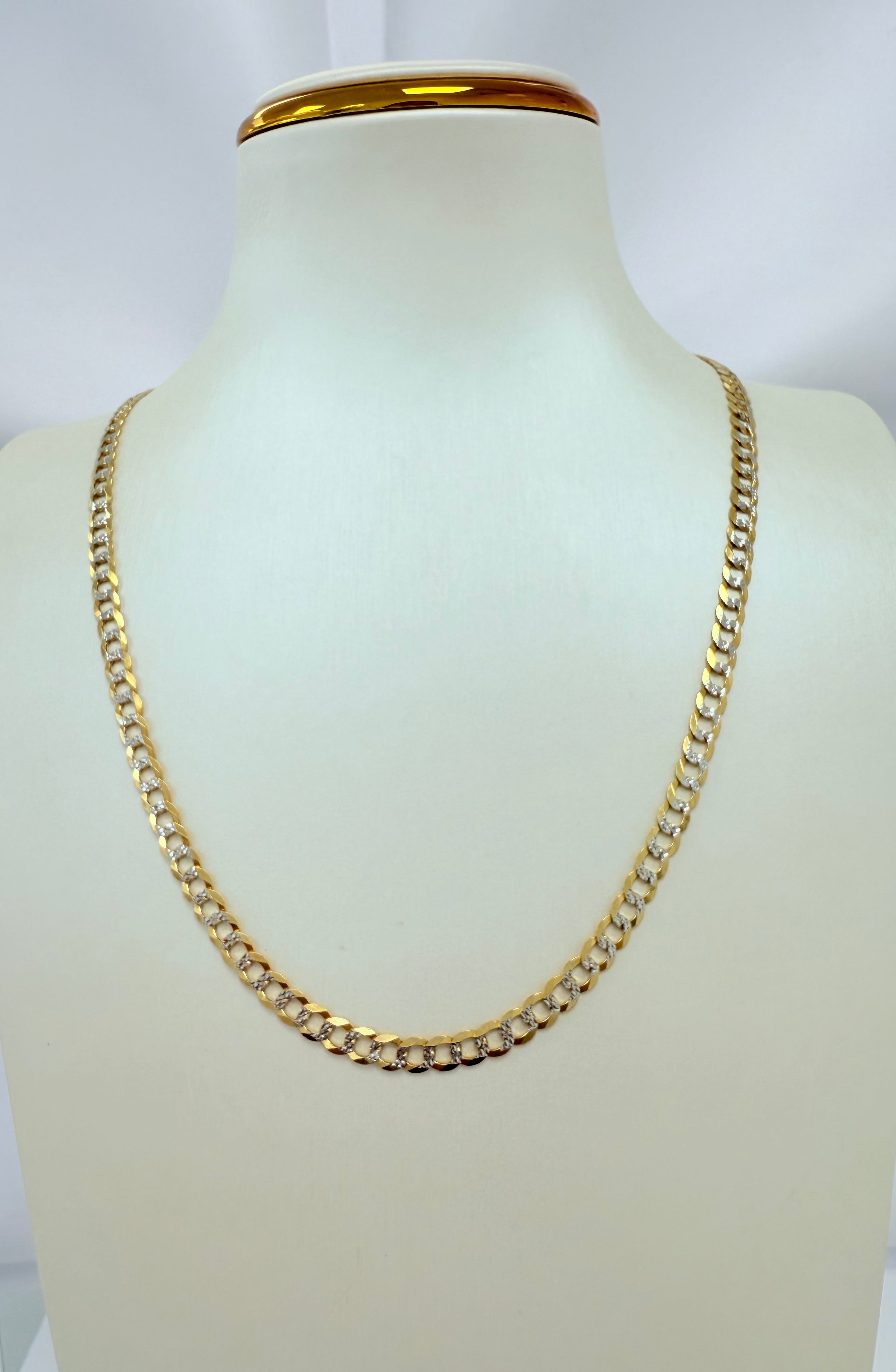 Cadena corte brillo centro diamantado 10k