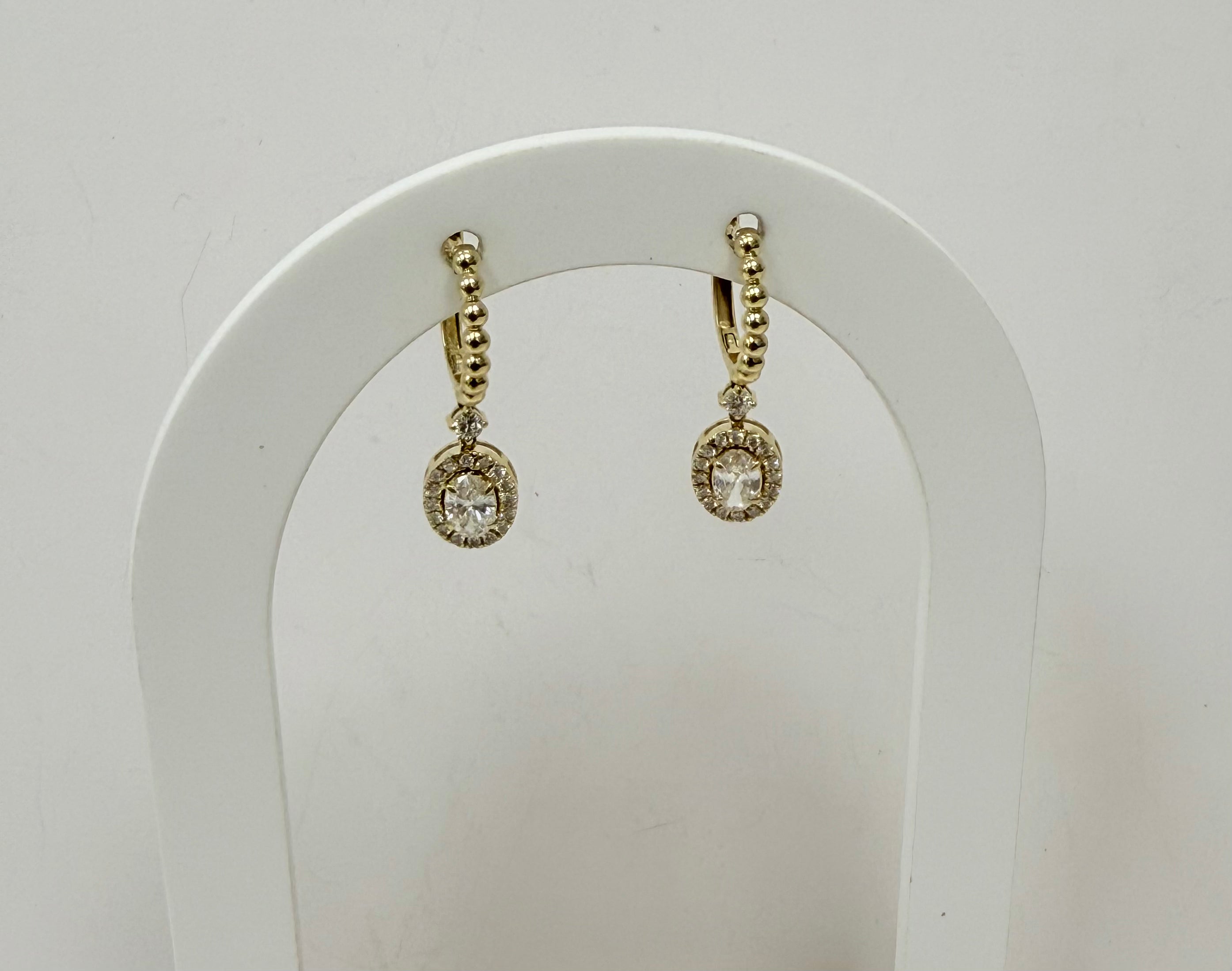 Argollas pequeñas 14k diamante creado