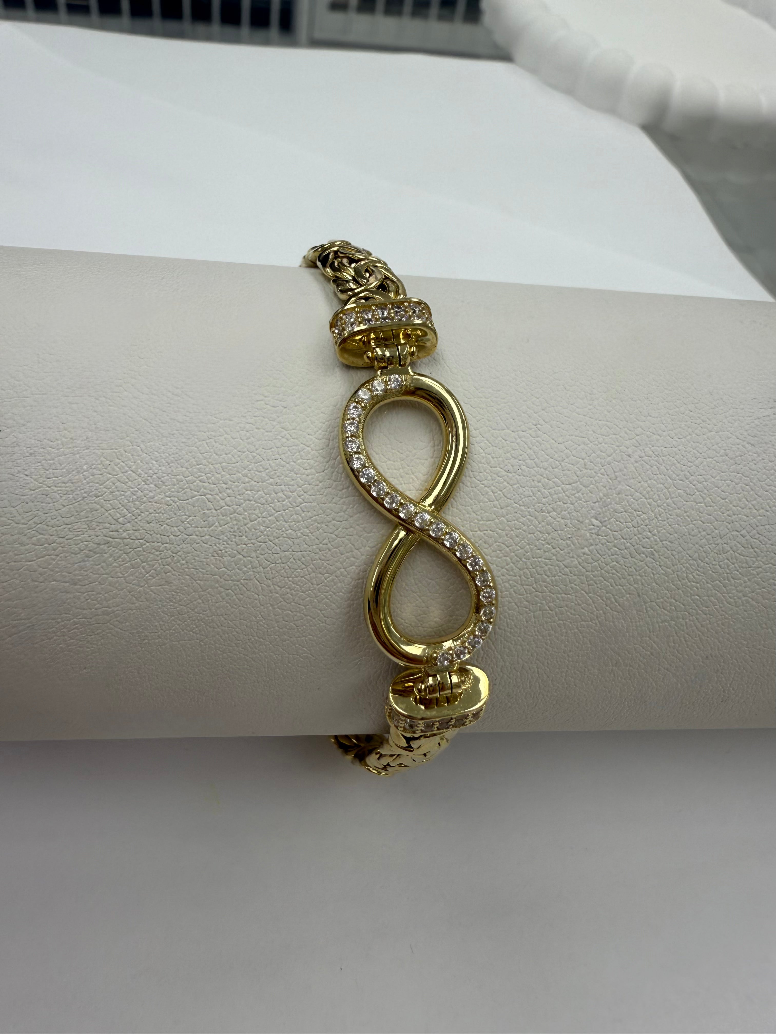 Pulsera bizantino de infinito 10K