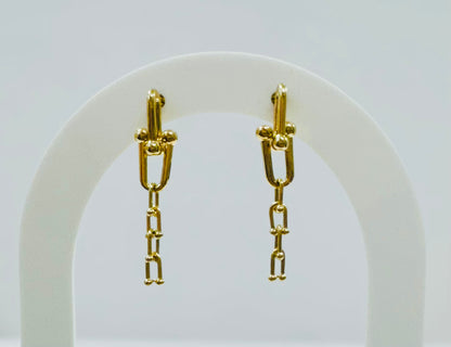 Aretes colgantes 14k