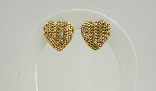 Aretes de corazón cierre omega 10k