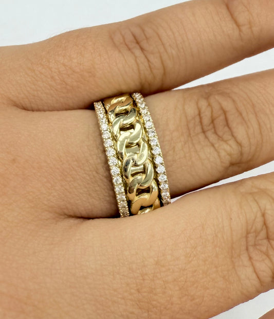 Anillo de cadena giratorio 10k