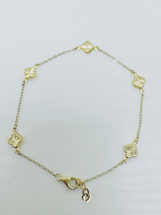 Pulsera mini clover 14K