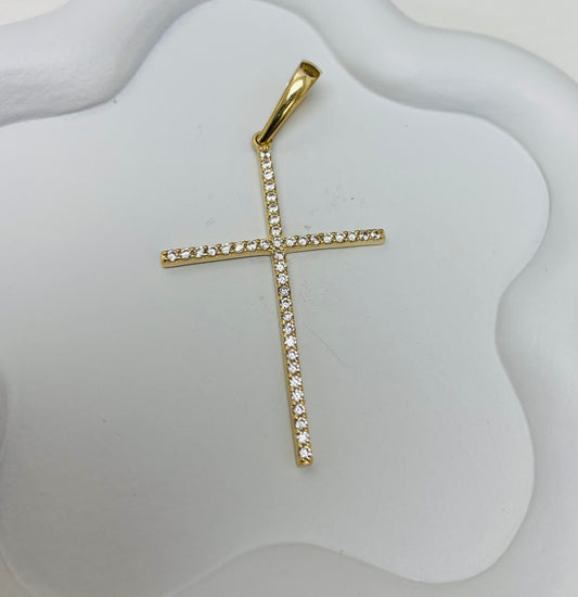 Cruz con circonia 14k