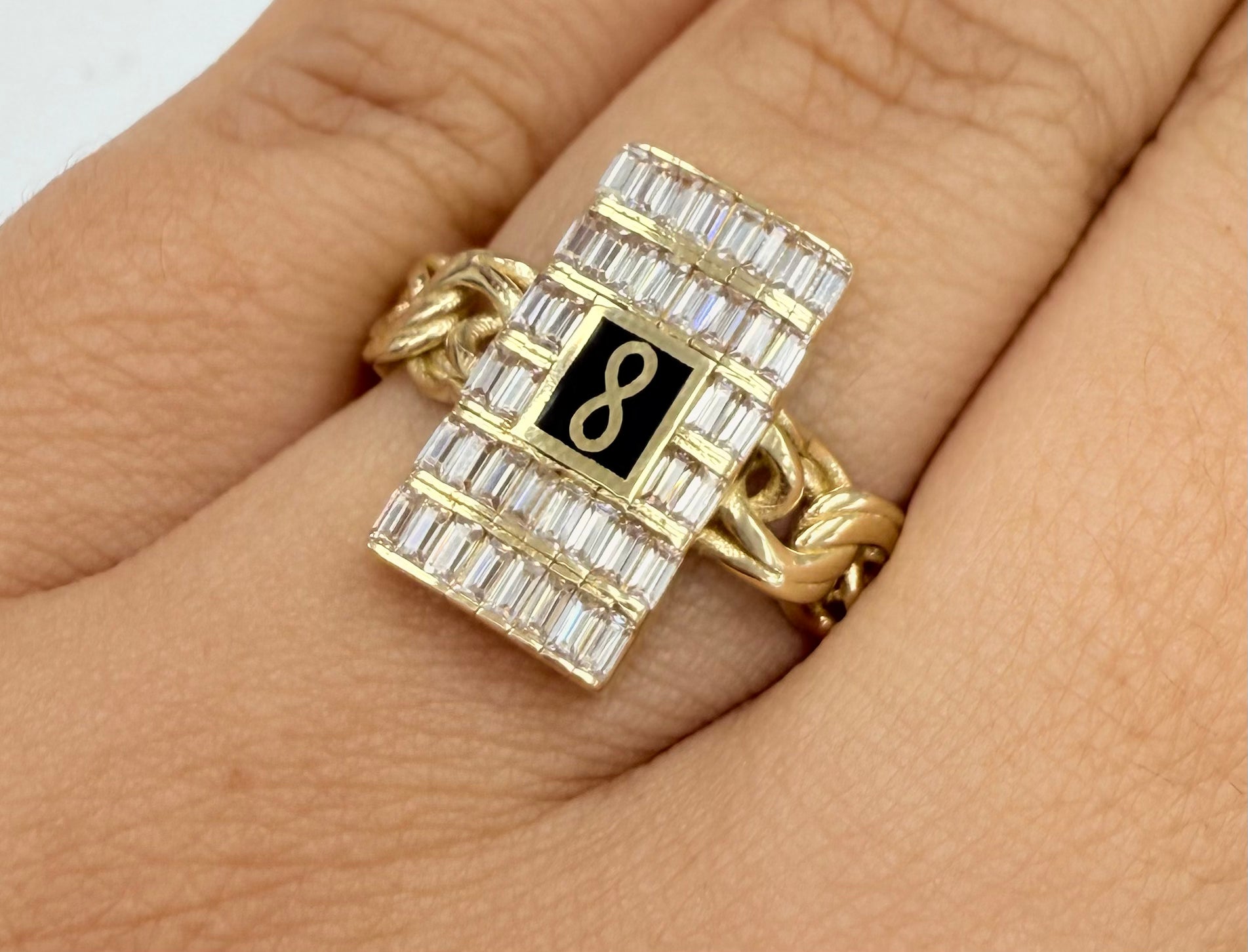 Anillo Mónaco con tejido chino 10k