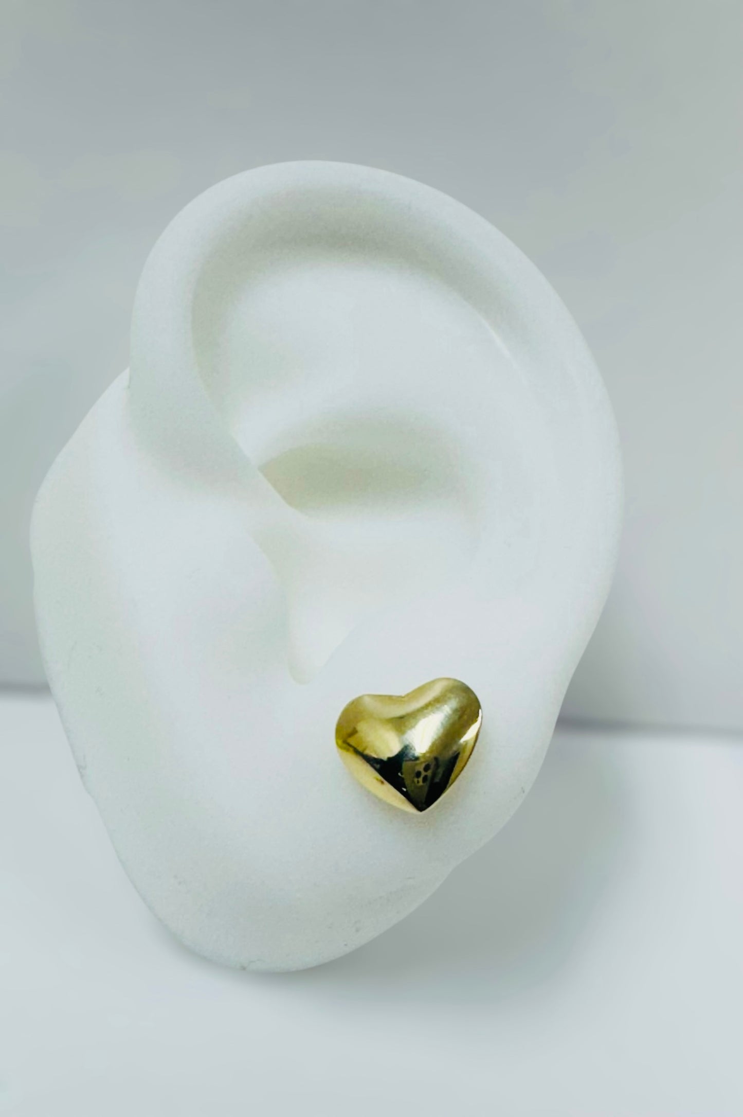 Aretes de corazón 14k