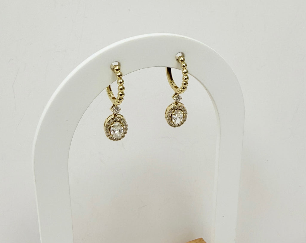 Argollas pequeñas 14k diamante creado