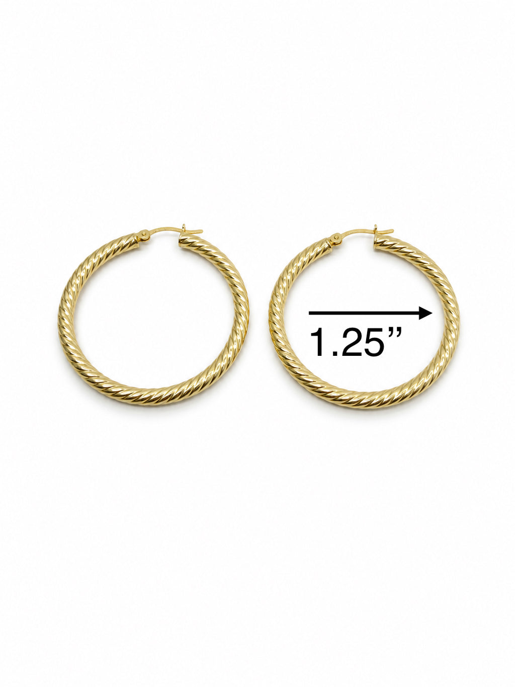 Argollas torcidas lisas 14k