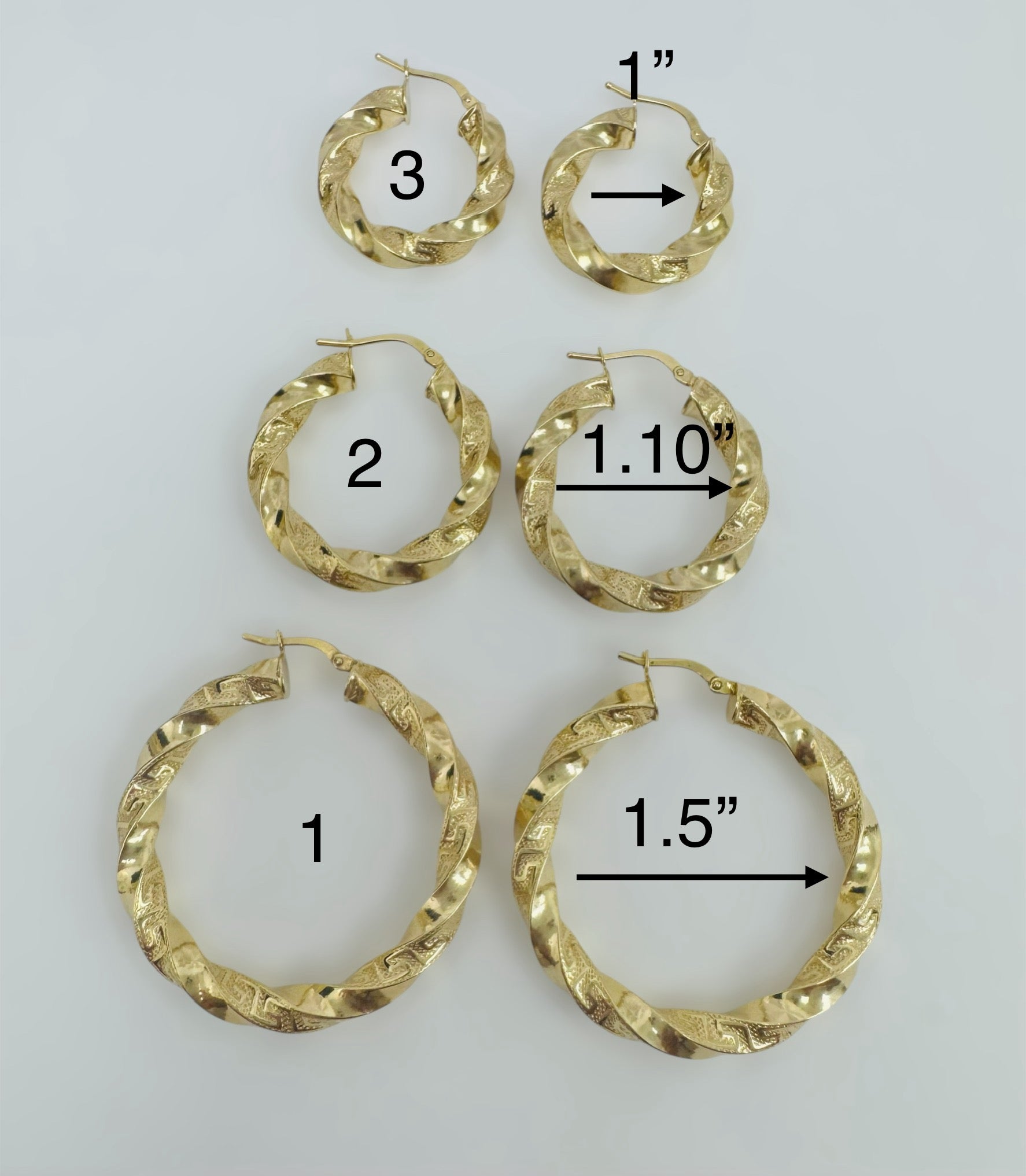 Argollas versa torcidas 4.8mm 10k