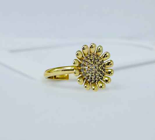 Anillo de girasol 14k