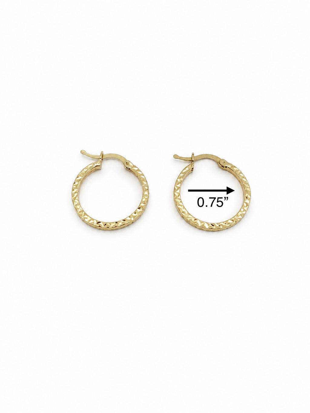 Argollas pequeñas con diseño 10k