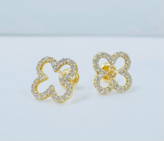 Aretes clover 14k