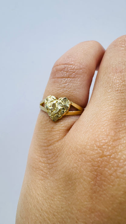 Anillo corazón 14k