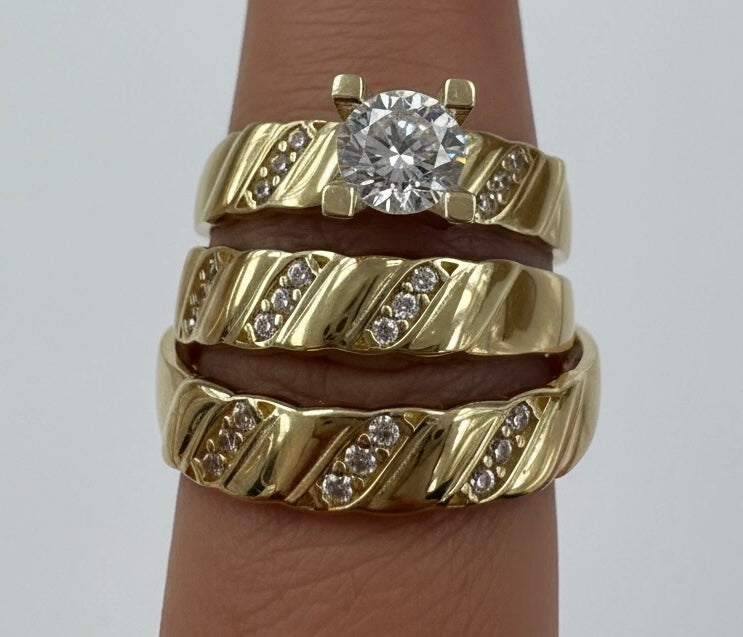 Trio engagement ring 10k