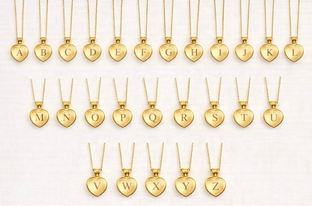 Cadenas con dije corazón con inicial 10k