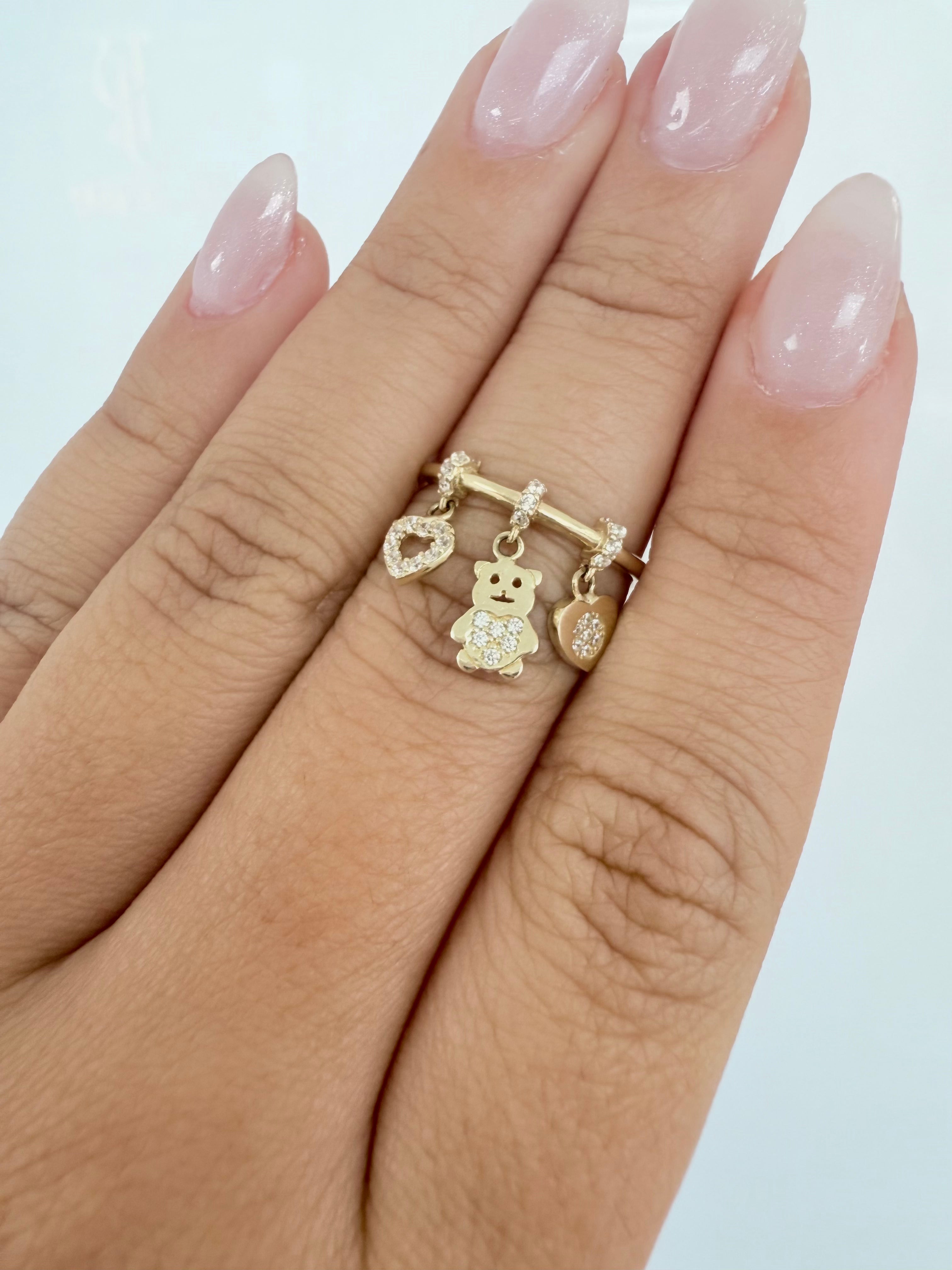 Anillo con colgante 10k