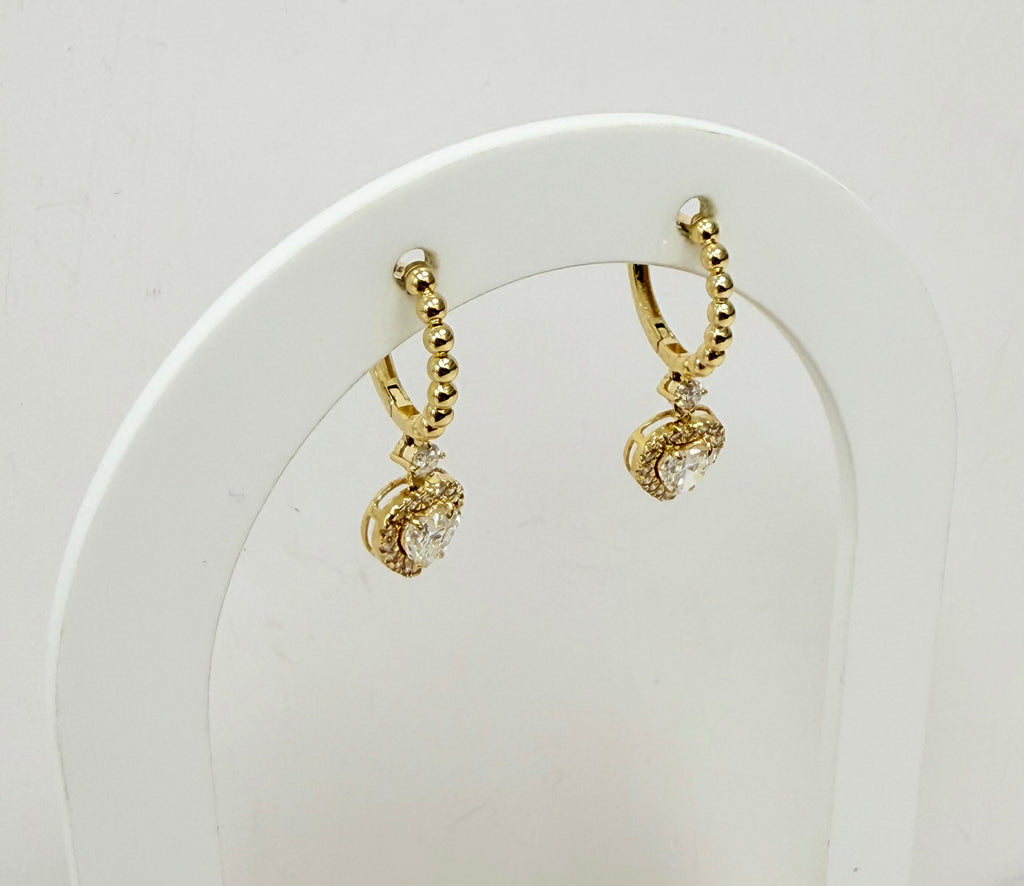 Argollas corazón 14k diamante creado