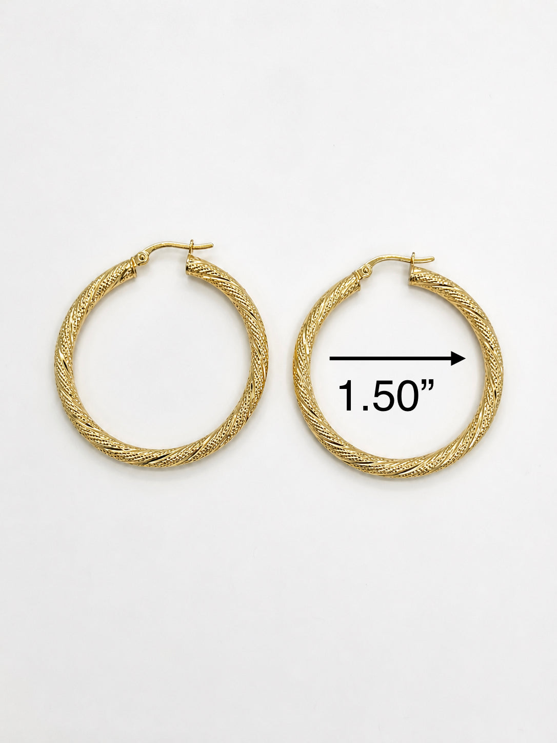 Argollas torcidas nevadas 3mm 10k