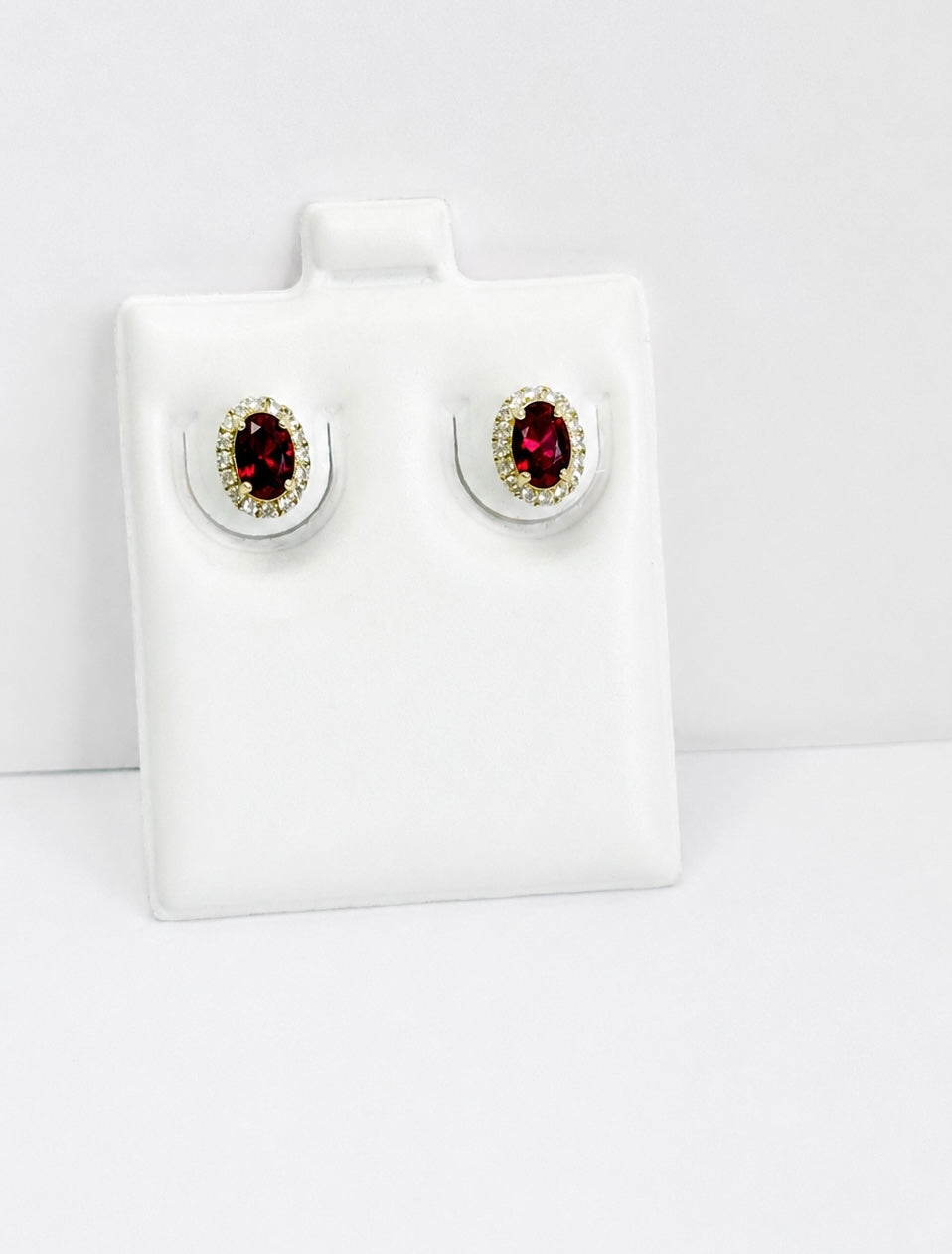 Aretes rubi con diamante 10k