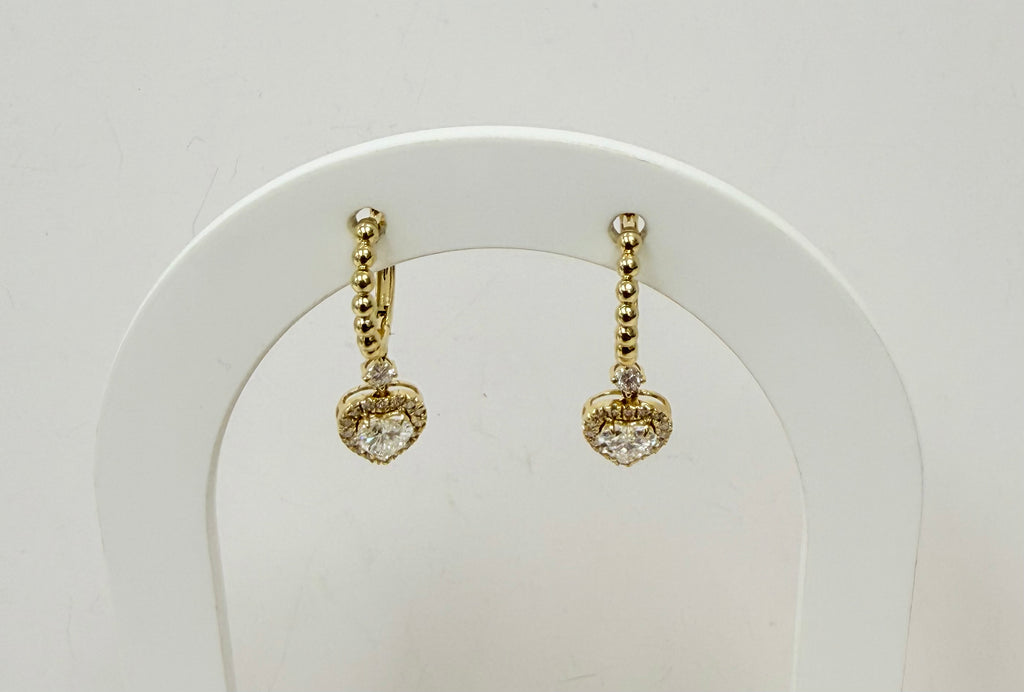 Argollas corazón 14k diamante creado