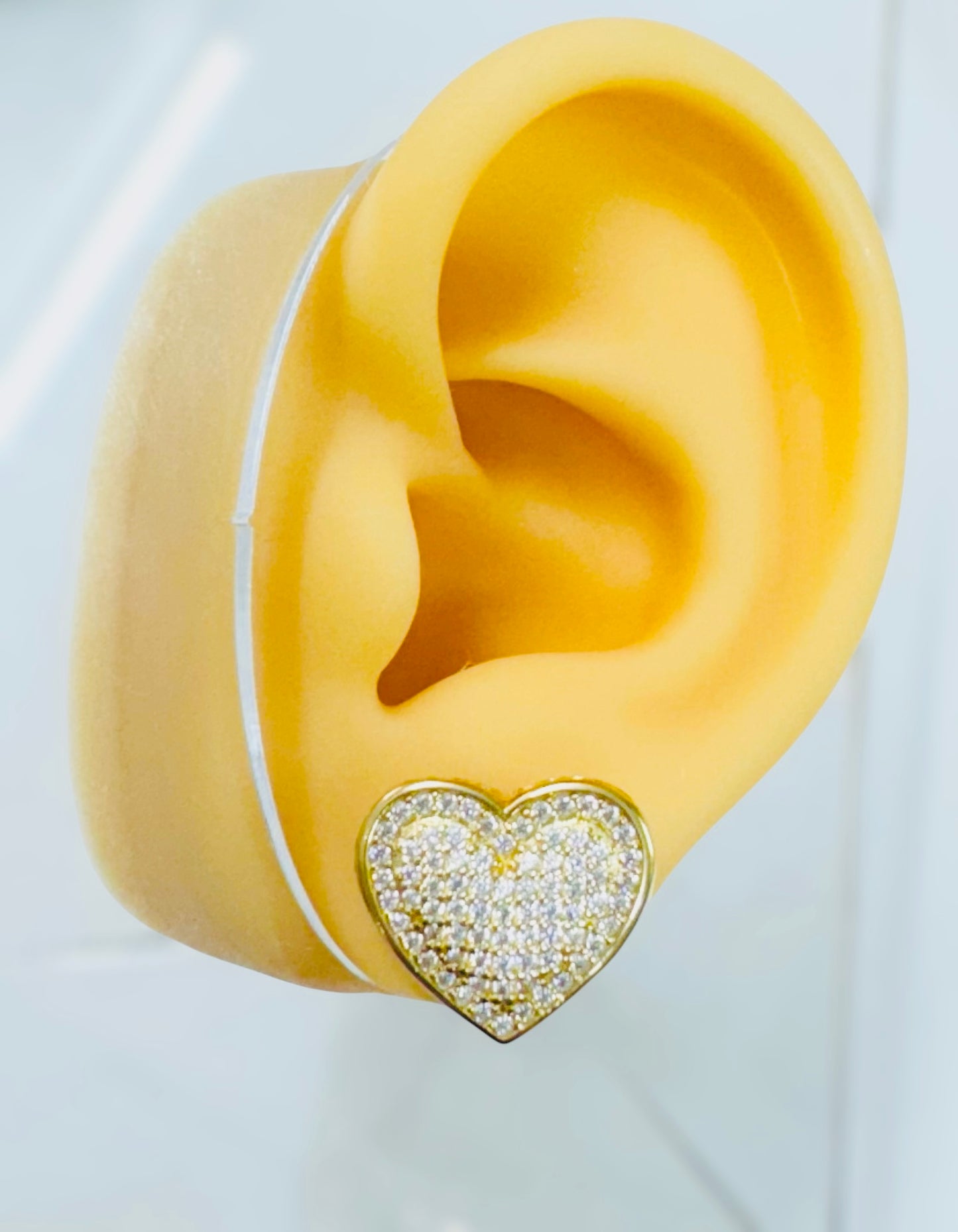 Aretes de corazón 14k