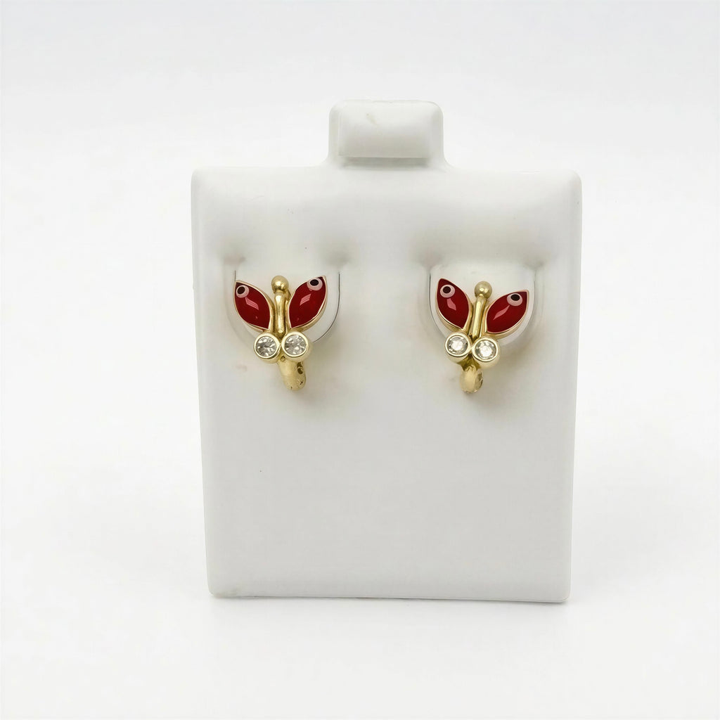 Aretes de mariposa 14k