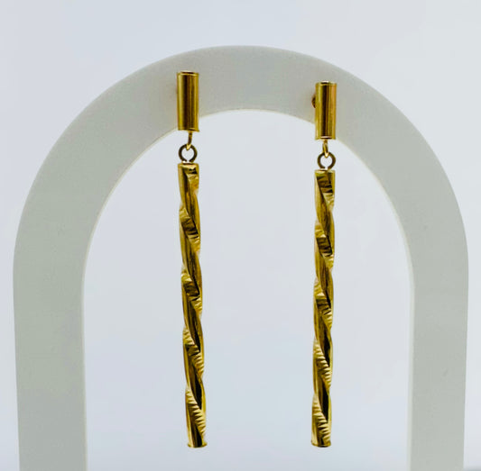 Aretes colgantes 14k