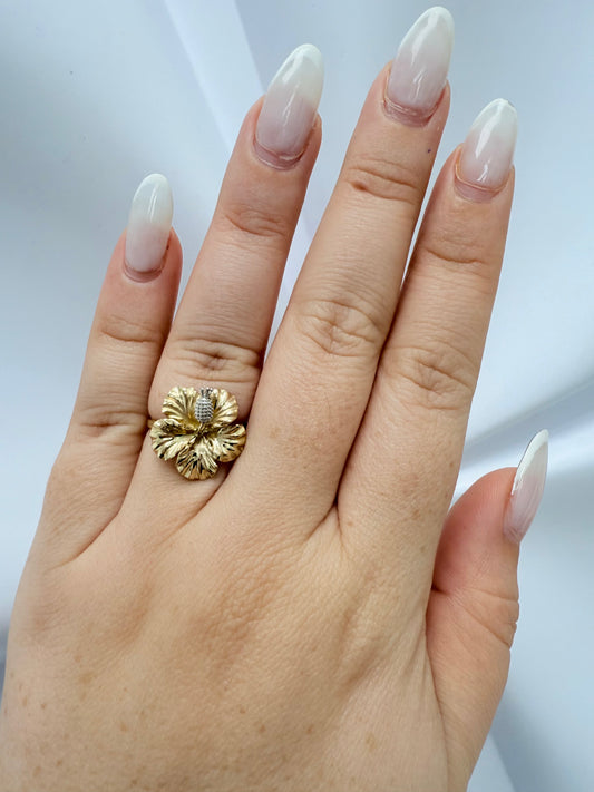 Anillo amapola 14k