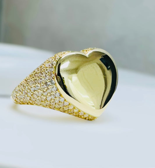 Anillo de corazón 14k