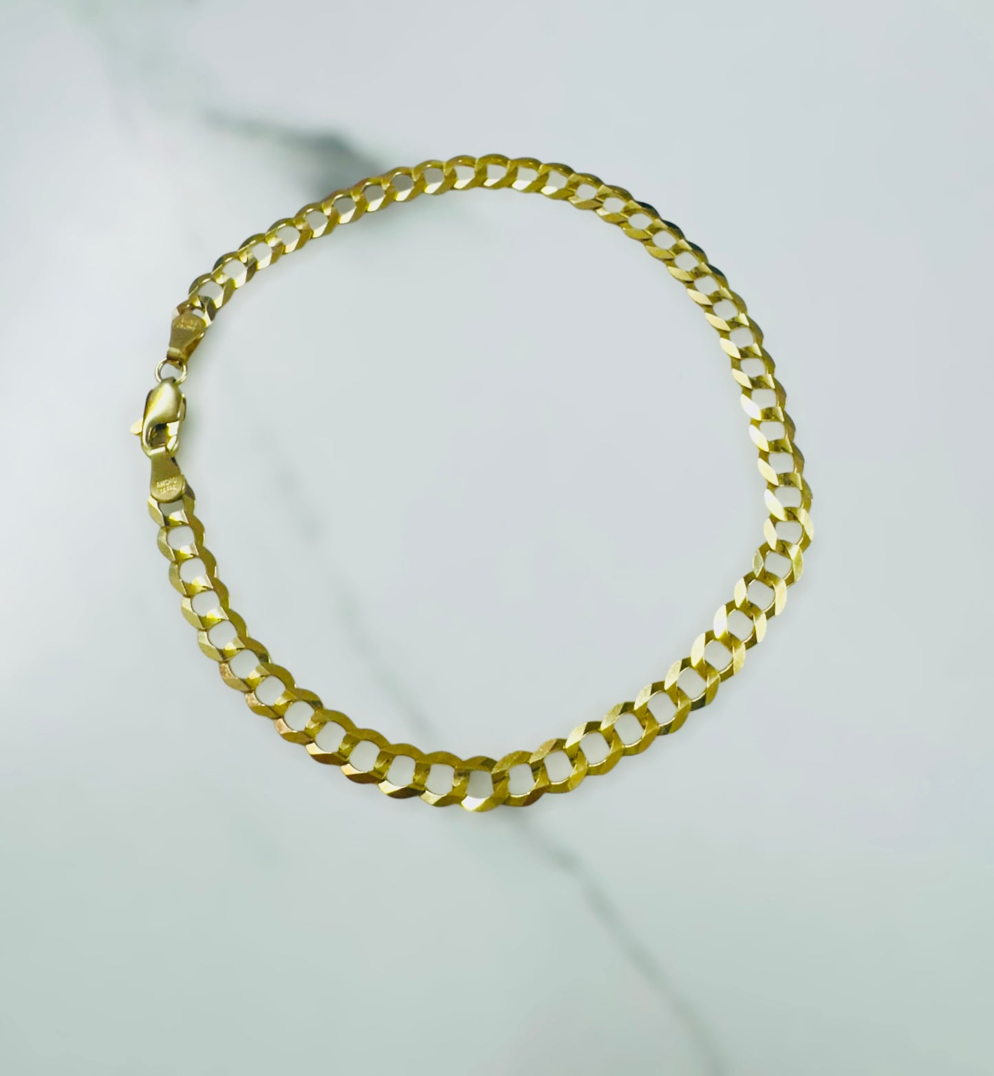Pulsera corte brillo 14 K sólida