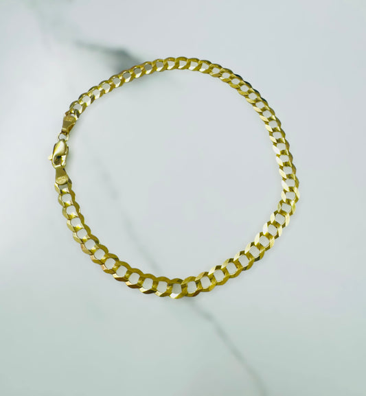 Pulsera corte brillo 14 K sólida