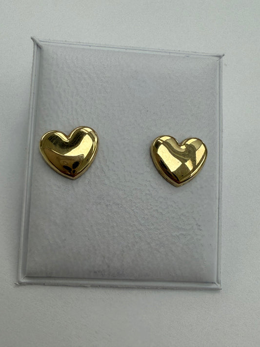 Aretes de corazón pequeños 14K