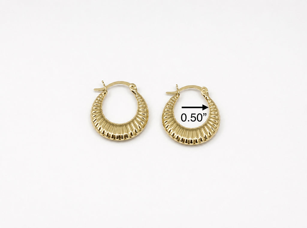 Argollas pequeñas con diseño 10k
