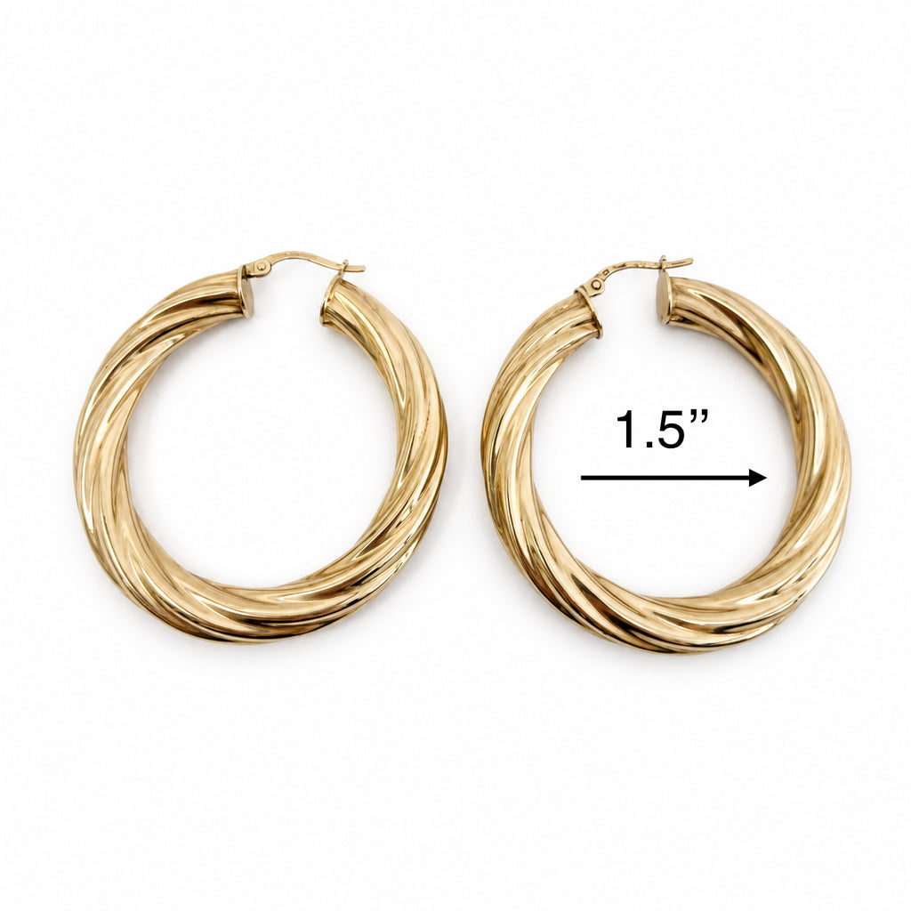 Argollas torcidas lisas 6mm 10k