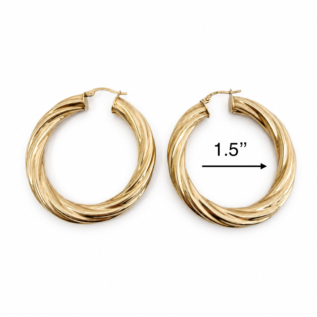 Argollas torcidas lisas 6mm 10k