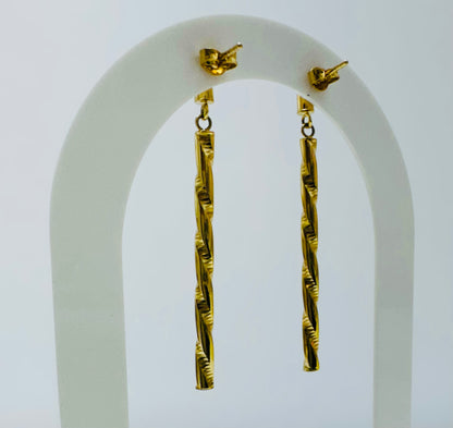 Aretes colgantes 14k