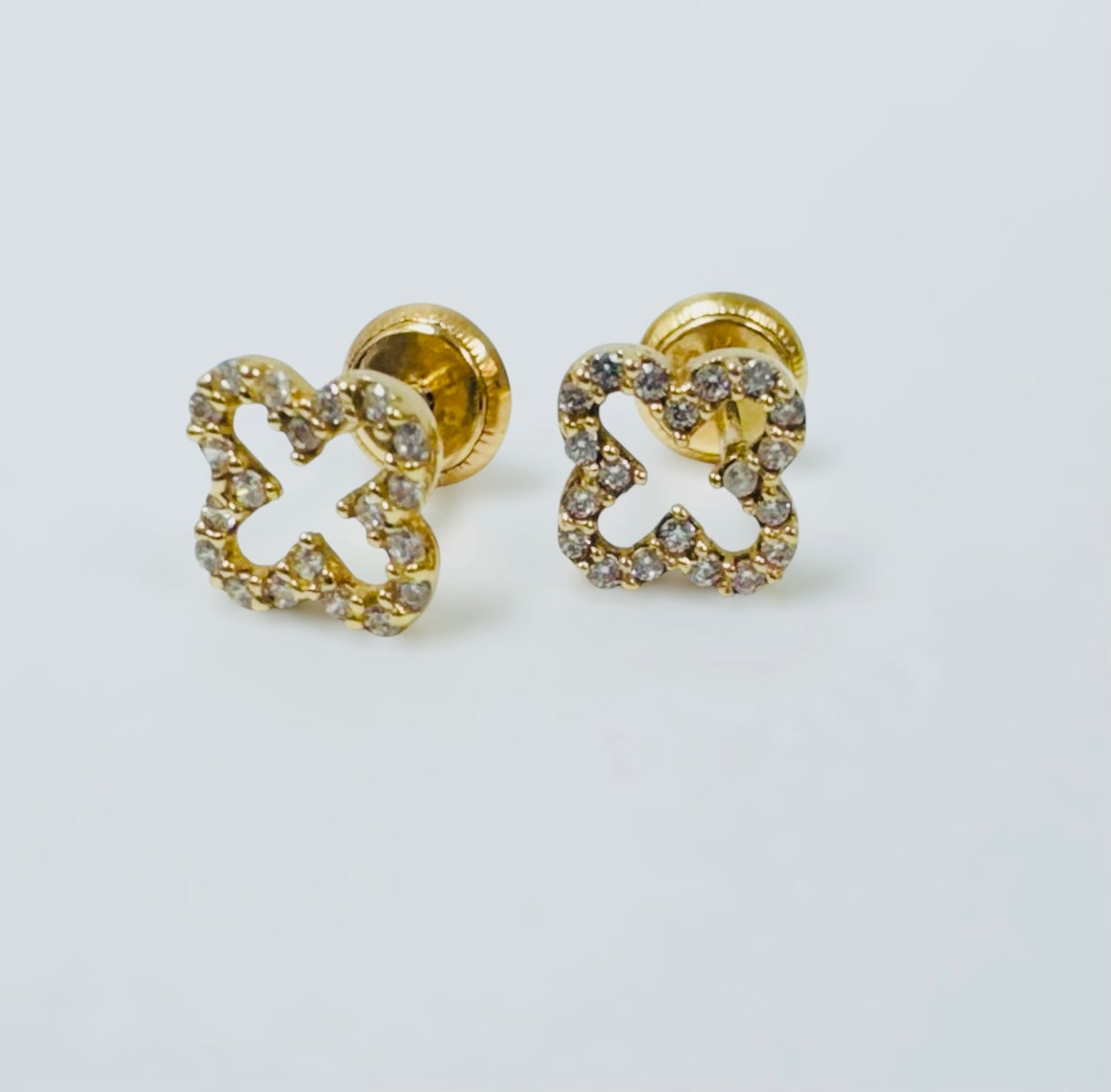 Aretes clover 14k