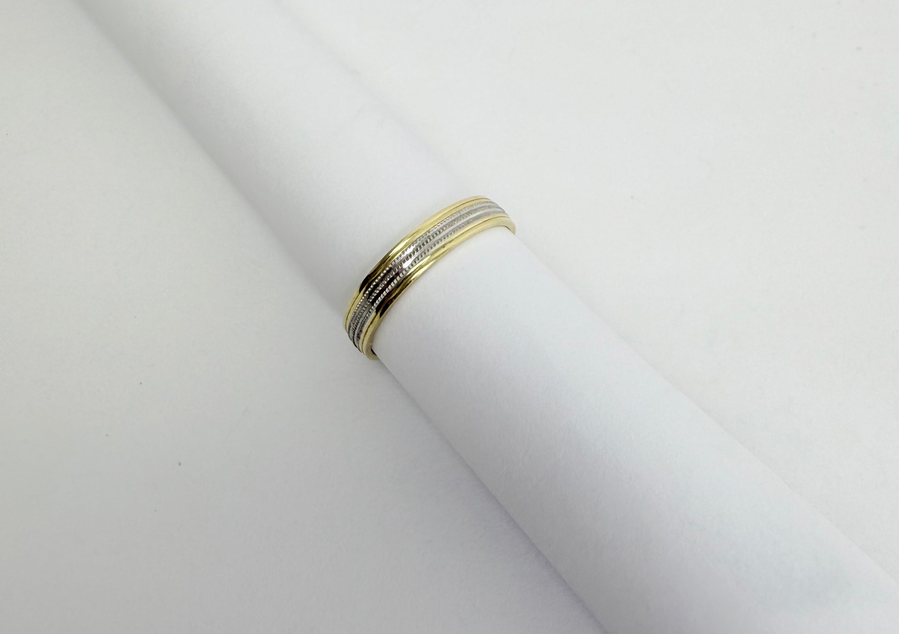 Alianza de hombre dos oro 14k