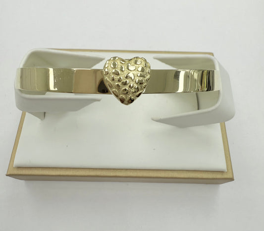 Pulsera rígida de corazón 10k