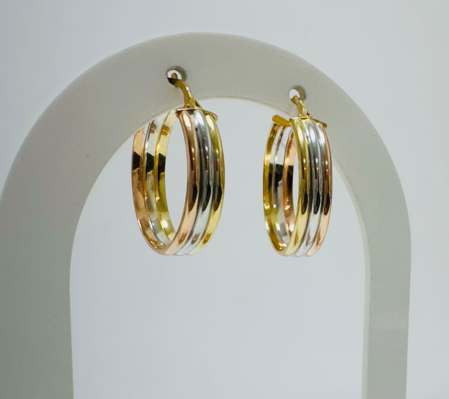 Argollas tres oros 14k